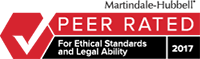 Martindale-Hubbell | Peer Rated | For Ethical Standards and Legal Ability | 2017